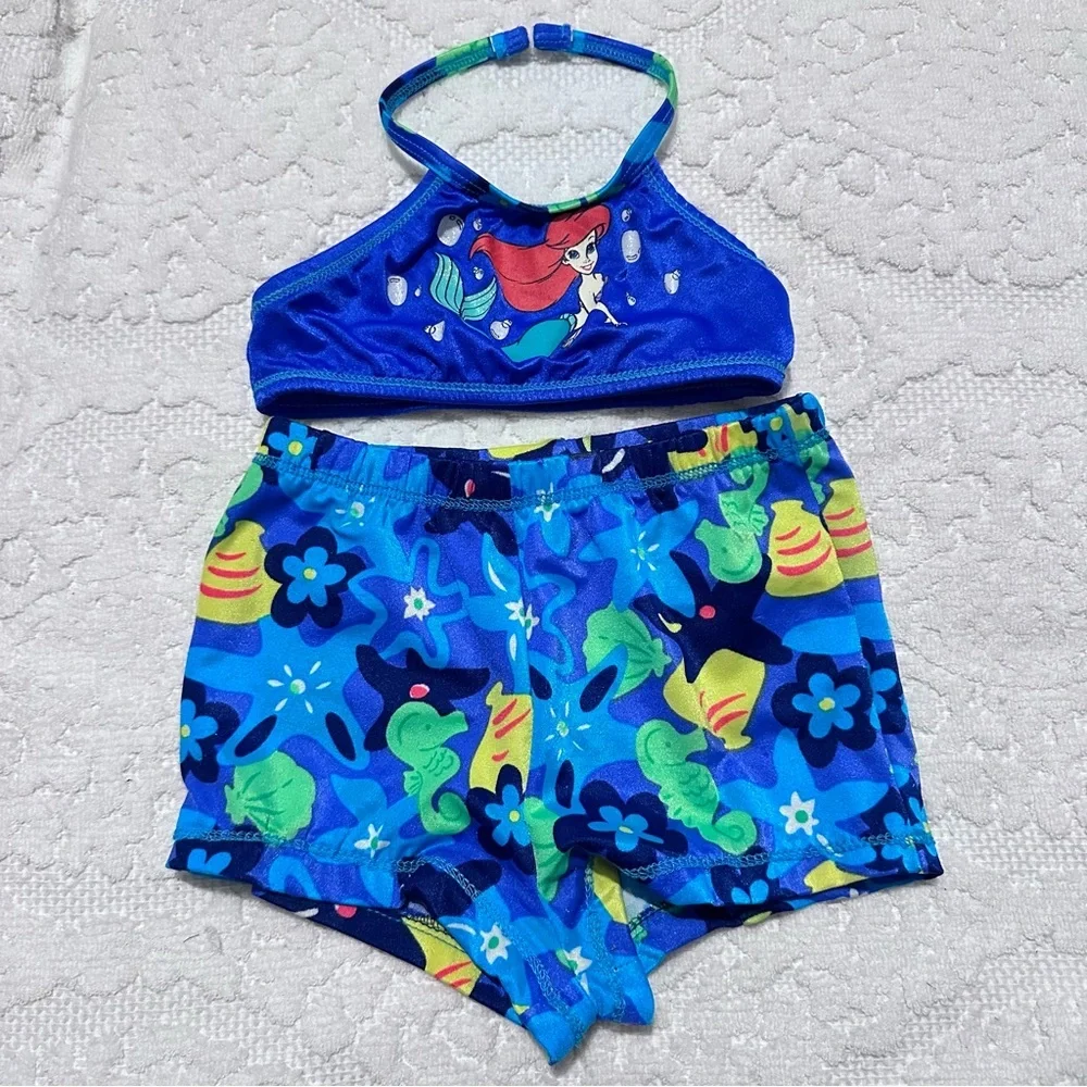 Disney Store | Swim Set | Little Mermaid Bikini Top & Swim Shorts